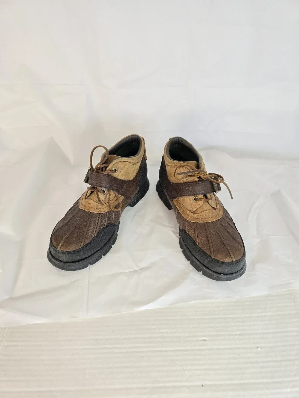 Polo Ralph Lauren Dover III Boots Leather Tan Brown Duck Boots Men's 10.5